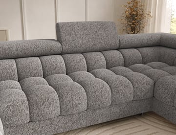 Feraria 6-seters boblete sovesofa med divan og sjeselong, oppbevaring, høyre - Pellerito 20 - Møbler - Sofaer - Sovesofaer - Hjørnesovesofa