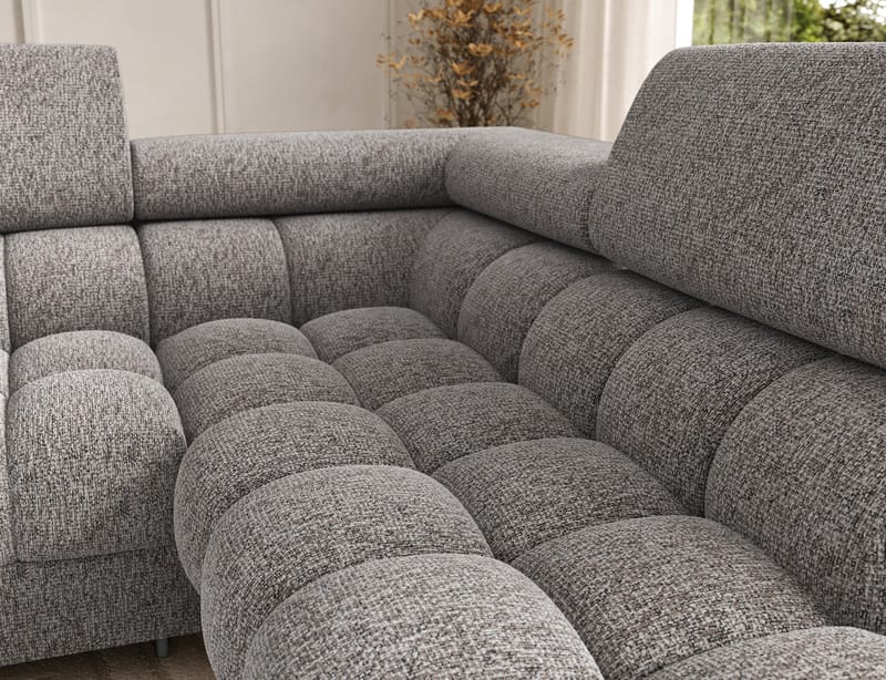 Feraria 6-seters boblete sovesofa med divan og sjeselong, oppbevaring, høyre - Pellerito 20 - Møbler - Sofaer - Sovesofaer - Hjørnesovesofa