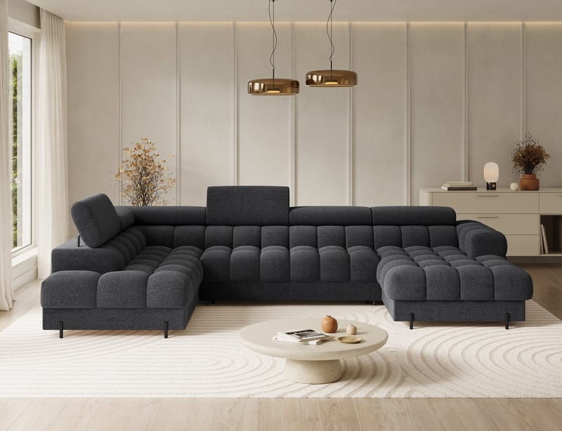 Feraria 6-seters Bubblig sovesofa med divan og sjeselong, oppbevaring Venstre - Royal 05 - Møbler - Sofaer - Sovesofaer - Hjørnesovesofa