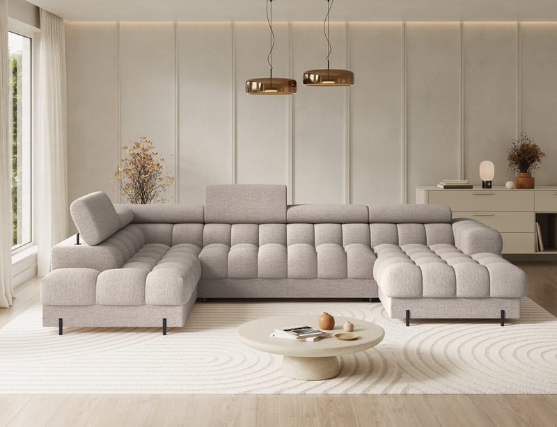 Feraria 6-seters Bubblig sovesofa med divan og sjeselong, oppbevaring Venstre - Royal 18 - Møbler - Sofaer - Sovesofaer - Hjørnesovesofa