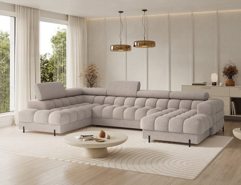 Feraria 6-seters Bubblig sovesofa med divan og sjeselong, oppbevaring Venstre - Royal 18 - Møbler - Sofaer - Sovesofaer - Hjørnesovesofa