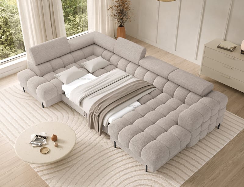 Feraria 6-seters Bubblig sovesofa med divan og sjeselong, oppbevaring Venstre - Royal 18 - Møbler - Sofaer - Sovesofaer - Hjørnesovesofa