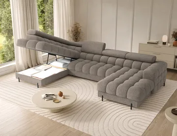 Feraria 6-seters Bubblig sovesofa med divan og sjeselong, oppbevaring Venstre - Royal 20 - Møbler - Sofaer - Sovesofaer - Hjørnesovesofa
