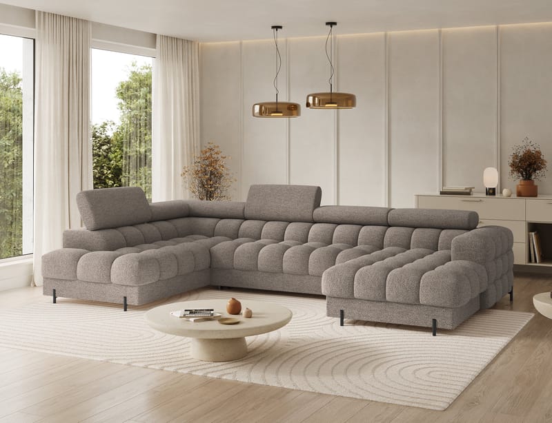 Feraria 6-seters Bubblig sovesofa med divan og sjeselong, oppbevaring Venstre - Royal 20 - Møbler - Sofaer - Sovesofaer - Hjørnesovesofa