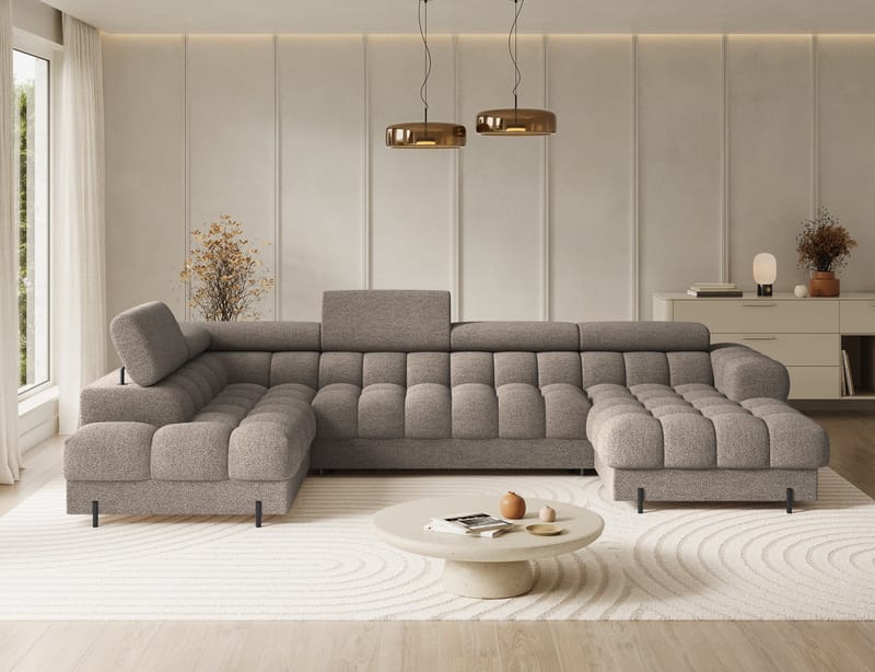 Feraria 6-seters Bubblig sovesofa med divan og sjeselong, oppbevaring Venstre - Royal 20 - Møbler - Sofaer - Sovesofaer - Hjørnesovesofa