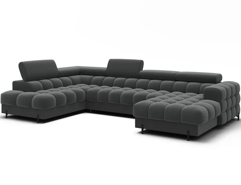 Feraria 6-seters Bubblig sovesofa med divan og sjeselong, oppbevaring Venstre, Sola 06