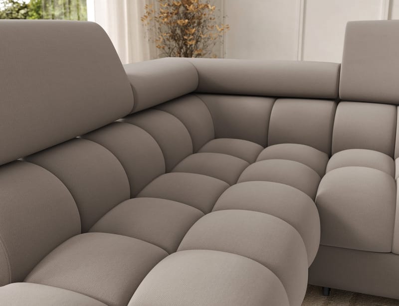 Feraria 6-seters Bubblig sovesofa med divan og sjeselong, oppbevaring Venstre - Sola 18 - Møbler - Sofaer - Sovesofaer - Hjørnesovesofa