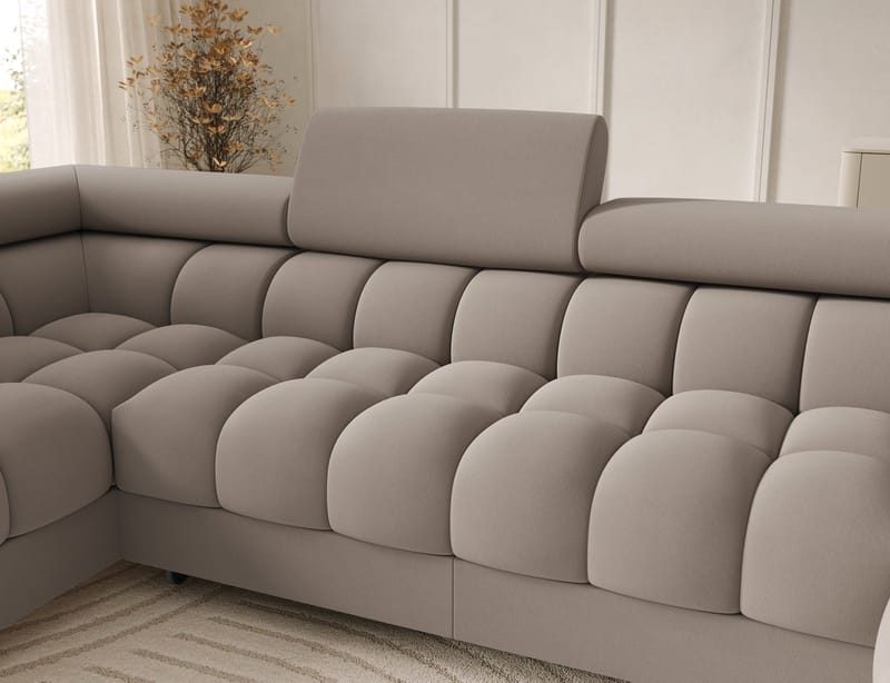Feraria 6-seters Bubblig sovesofa med divan og sjeselong, oppbevaring Venstre - Sola 18 - Møbler - Sofaer - Sovesofaer - Hj ørnesovesofa