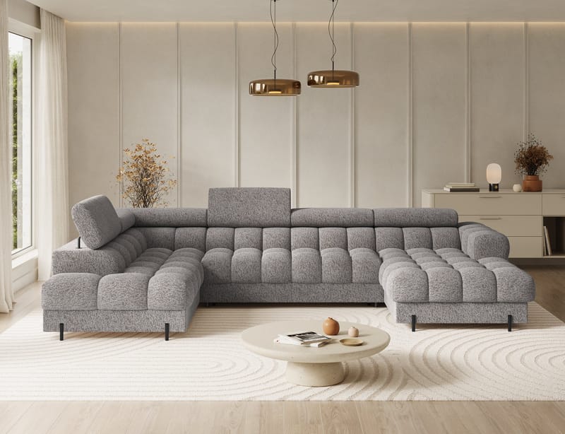 Feraria 6-seters Bubblig sovesofa med divan og sjeselong, oppbevaring Venstre - Pellerito 20 - Møbler - Sofaer - Sovesofaer - Hjørnesovesofa