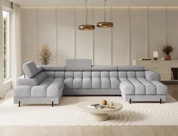 Feraria 6-seters Bubblig sovesofa med divan og sjeselong, oppbevaring Venstre - Pellerito 03 - Møbler - Sofaer - Sovesofaer - Hjørnesovesofa