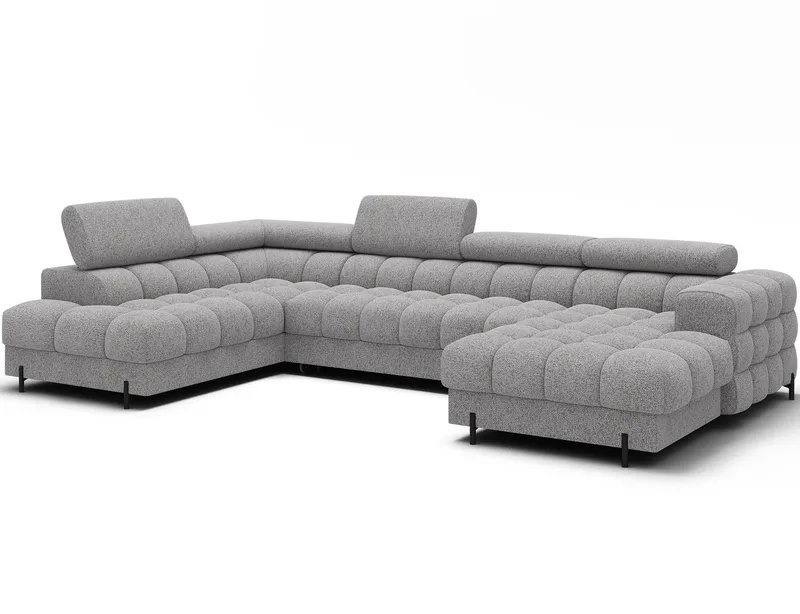 Feraria 6-seters Bubblig sovesofa med divan og sjeselong, oppbevaring Venstre, Pellerito 03