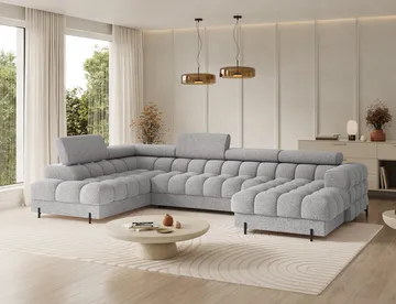 Feraria 6-seters Bubblig sovesofa med divan og sjeselong, oppbevaring Venstre - Pellerito 03 - Møbler - Sofaer - Sovesofaer - Hjørnesovesofa