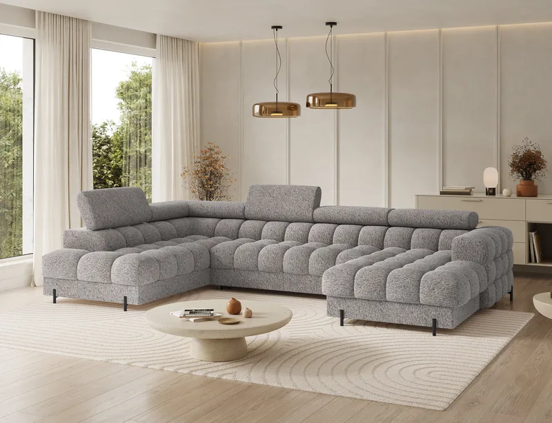 Feraria 6-seters Bubblig sovesofa med divan og sjeselong, oppbevaring Venstre - Pellerito 20 - Møbler - Sofaer - Sovesofaer - Hjørnesovesofa