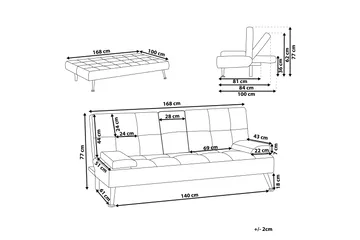 Ferne Sovesofa 3-seter - Beige/Sølv - Møbler - Sofaer - Sovesofaer - 3 seters sovesofa
