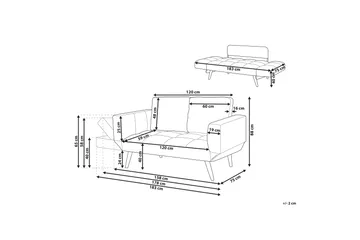 Ferrel Sovesofa 2-seter - Blå/Svart - Møbler - Sofaer - Sovesofaer - 2 seters sovesofa