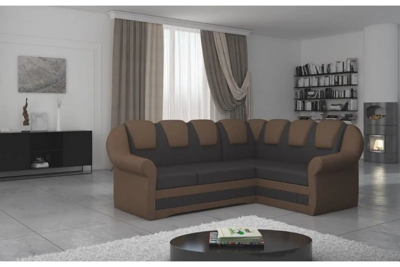 Fica Hjørnesovesofa - Brun/Beige - Møbler - Sofaer - Sovesofaer - Hjørnesovesofa