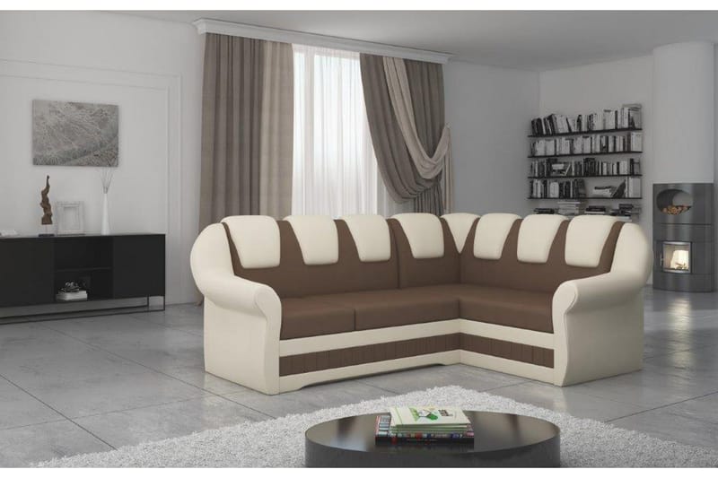 Fica Hjørnesovesofa, Brun/Rosa