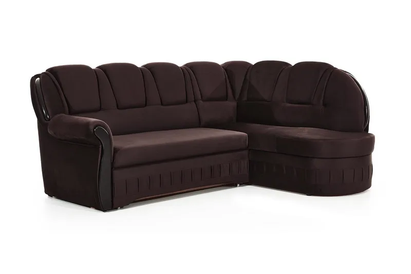 Fica Sovesofa med Sjeselong Høyre - Brun - Møbler - Sofaer - Sovesofaer - Langsgående sovesofa