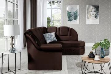 Fica Sovesofa med Sjeselong Høyre - Brun - Møbler - Sofaer - Sovesofaer - Langsgående sovesofa