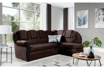 Fica Sovesofa med Sjeselong Høyre - Brun - Møbler - Sofaer - Sovesofaer - Langsgående sovesofa