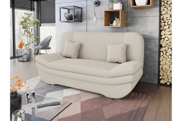 Figurelle 2-seter Rektangulær Sovesofa i Bouclé - Kremhvit - Møbler - Sofaer - Sovesofaer - 2 seters sovesofa