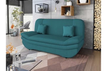 Figurelle 2-seter Rektangulær Sovesofa med Oppbevaring i Stoff - Blå - Møbler - Sofaer - Sovesofaer - 2 seters sovesofa