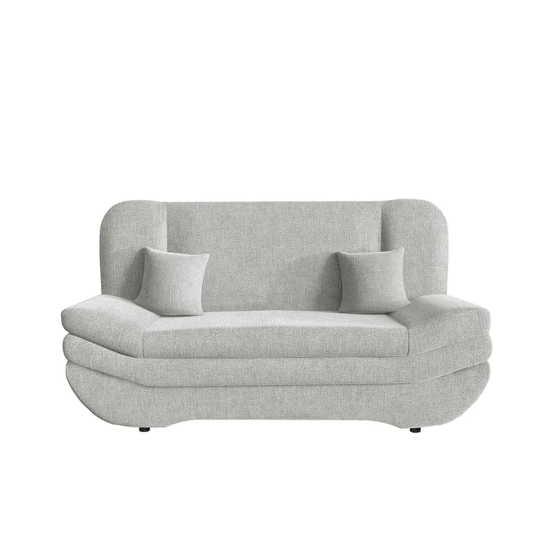 Figurelle 2-seter Rektangulær Sovesofa med Oppbevaring i Stoff, Grå