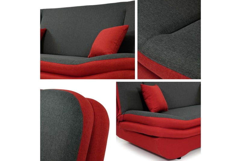 Figurelle 2-seter Utfellbar Sovesofa 130x190 cm med Oppbevaring i Stoff - Beige - Møbler - Sofaer - Sovesofaer - 2 seters sovesofa
