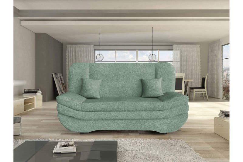 Figurelle Sovesofa 2-seter i Bouclé - Grønn - Møbler - Sofaer - Sovesofaer - 2 seters sovesofa