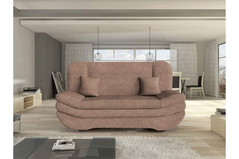 Figurelle Sovesofa 2-seter i Bouclé - Rosa - Møbler - Sofaer - Sovesofaer - 2 seters sovesofa