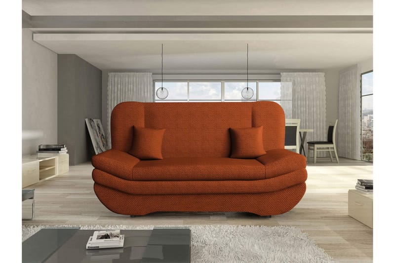 Figurelle Sovesofa 2-seter i Chenille - Oransje - Møbler - Sofaer - Sovesofaer - 2 seters sovesofa