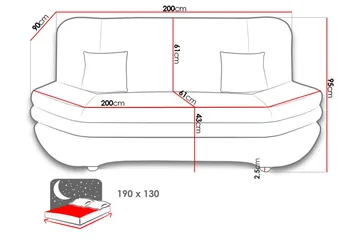 Figurelle Sovesofa 2-seter i Chenille - Oransje - Møbler - Sofaer - Sovesofaer - 2 seters sovesofa