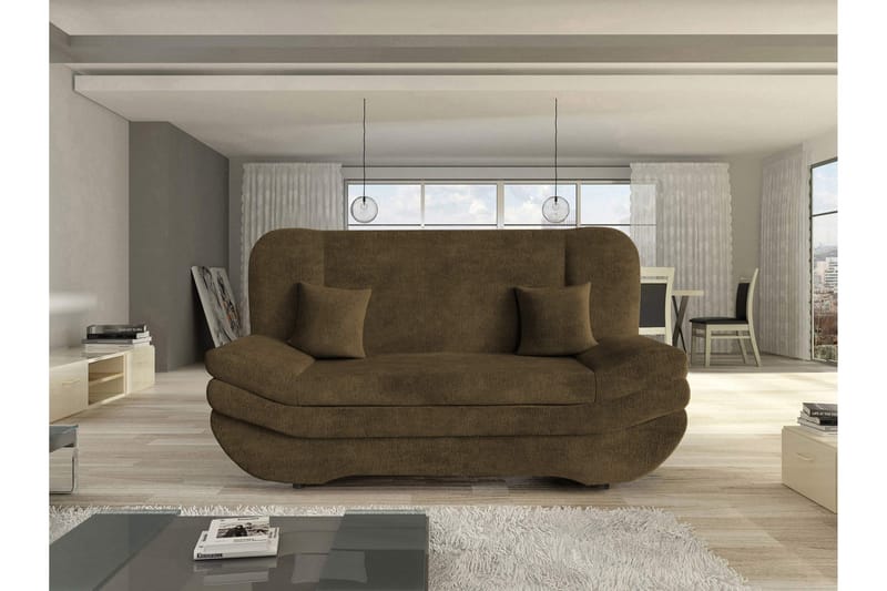 Figurelle Sovesofa 2-seter i Fløyel - Brun - Møbler - Sofaer - Sovesofaer - 2 seters sovesofa