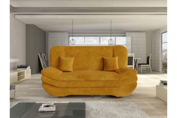 Figurelle Sovesofa 2-seter i Fløyel - Gul - Møbler - Sofaer - Sovesofaer - 2 seters sovesofa