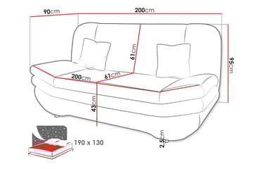 Figurelle Sovesofa 3-seter - Brun - Møbler - Sofaer - Sovesofaer - 3 seters sovesofa