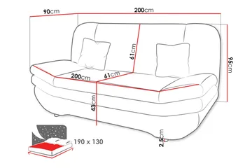 Figurelle Sovesofa 3-seter - Grønn - Møbler - Sofaer - Sovesofaer - 3 seters sovesofa
