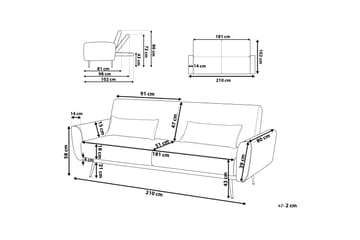 Filia Sovesofa 3-seter - Blå/Kobber - Møbler - Sofaer - Sovesofaer - 3 seters sovesofa