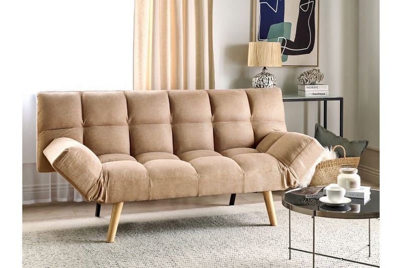 Fiora Sovesofa 3-seter - Brun/Lyst tre - Møbler - Sofaer - Sovesofaer - 3 seters sovesofa