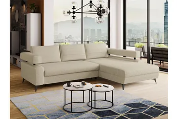 Fito Sovesofa med Sjeselong 3-seter - Beige - Møbler - Sofaer - Sovesofaer - Sovesofa divan