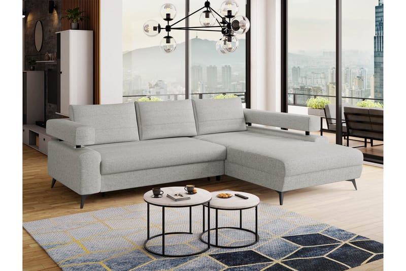 Fito Sovesofa med Sjeselong 3-seter - Grå - Møbler - Sofaer - Sovesofaer - Sovesofa divan
