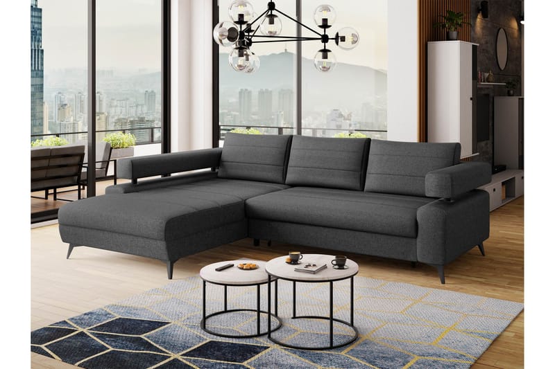 Fito Sovesofa med Sjeselong 3-seter - Grå - Møbler - Sofaer - Sovesofaer - Sovesofa divan
