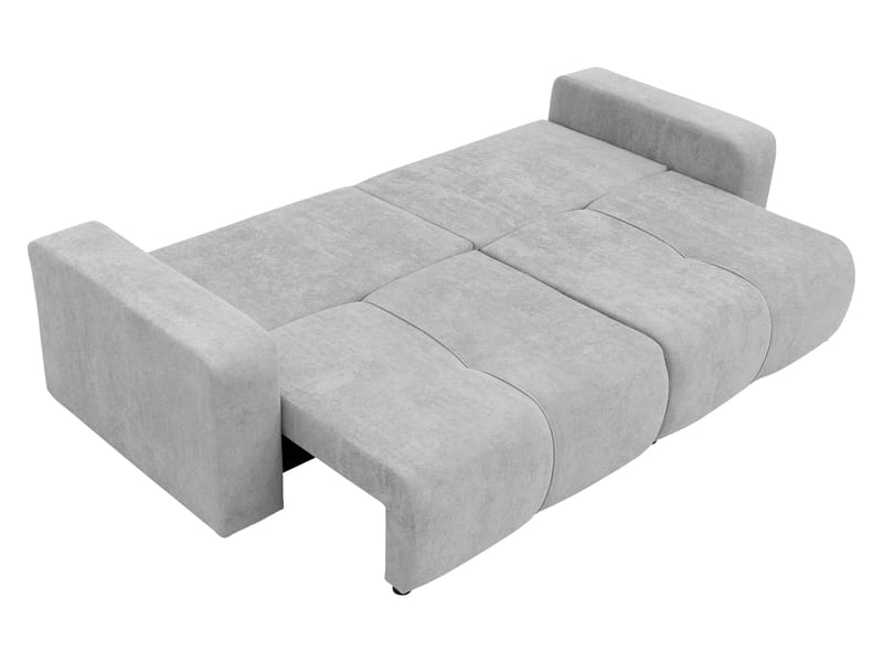 Flo 3-seter Kubisk Sovesofa med Oppbevaring i Bouclé - Grå - Møbler - Sofaer - Sovesofaer - 3 seters sovesofa
