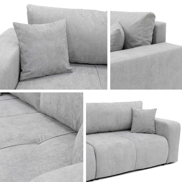 Flo 3-seter Kubisk Sovesofa med Oppbevaring i Bouclé - Grå - Møbler - Sofaer - Sovesofaer - 3 seters sovesofa