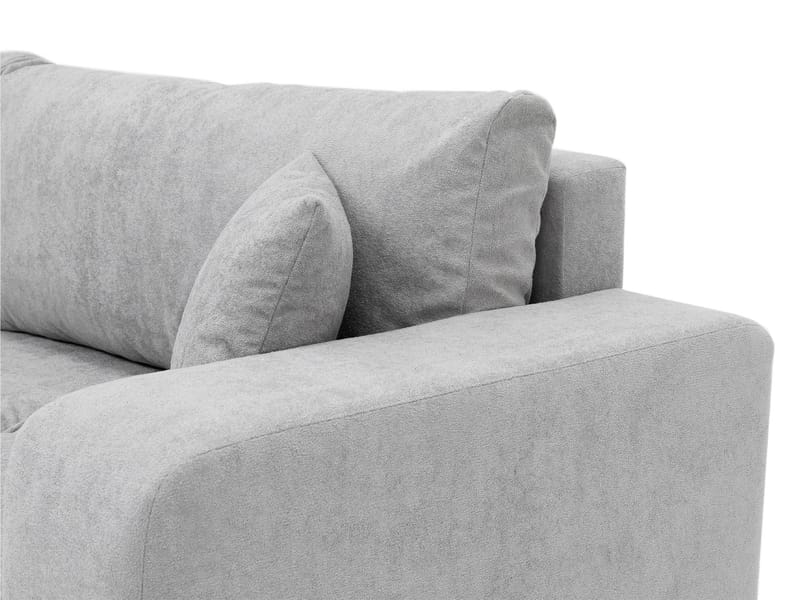 Flo 3-seter Kubisk Sovesofa med Oppbevaring i Bouclé - Grå - Møbler - Sofaer - Sovesofaer - 3 seters sovesofa
