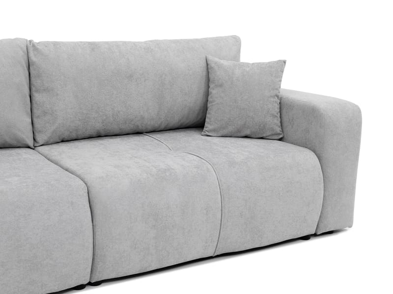 Flo 3-seter Kubisk Sovesofa med Oppbevaring i Bouclé - Grå - Møbler - Sofaer - Sovesofaer - 3 seters sovesofa