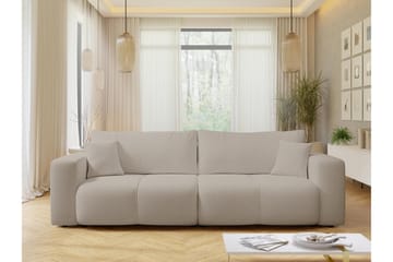 Flo 3-seter Sovesofa med Oppbevaring i Stoff - Beige - Møbler - Sofaer - Sovesofaer - 3 seters sovesofa