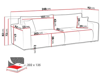 Flo Sovesofa 3-seter - Brun - Møbler - Sofaer - Sovesofaer - 3 seters sovesofa