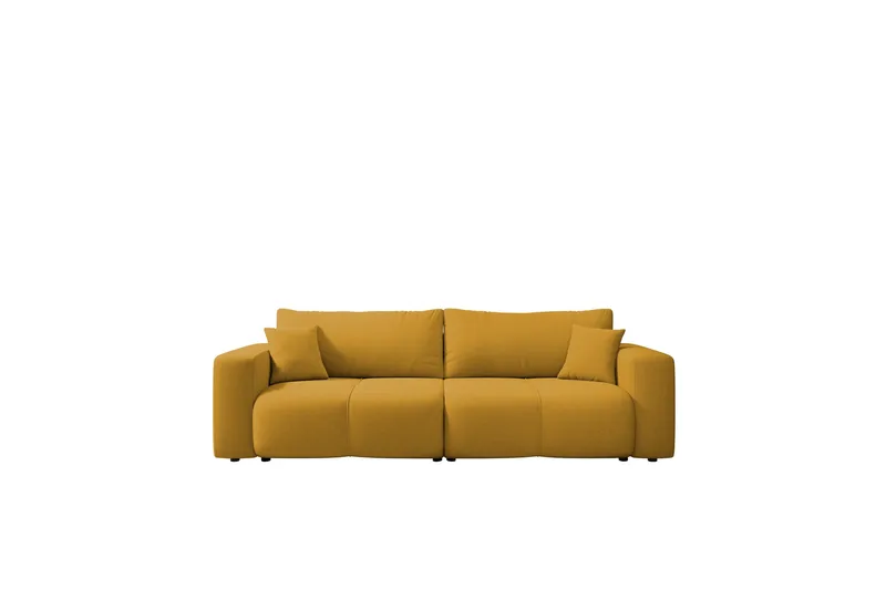 Flo Sovesofa 3-seter i Plysj, Gul