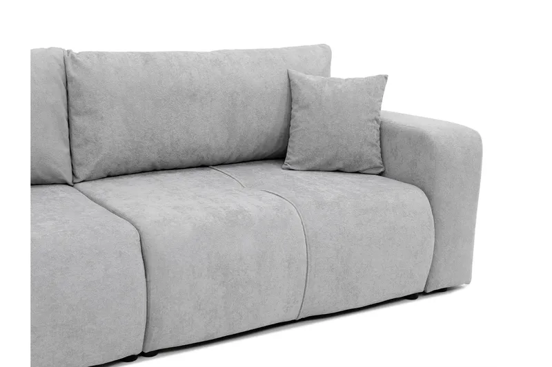 Flo Sovesofa 3-seter i Plysj - Grå - Møbler - Sofaer - Sovesofaer - 3 seters sovesofa