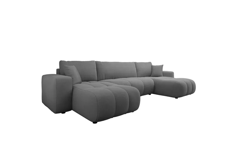 Flo Sovesofa med Dobbel Sjeselong 4-seter - Grå - Møbler - Sofaer - Sovesofaer - U sovesofa